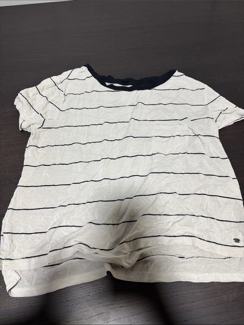 American Eagle Outfitters White Tee with Black Stripes